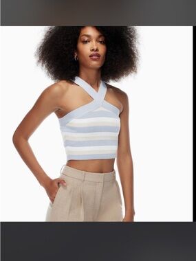 ARITZIA- BABATON- Women's Sculpt Knit Criss Cross
Cropped Tank- Size: M